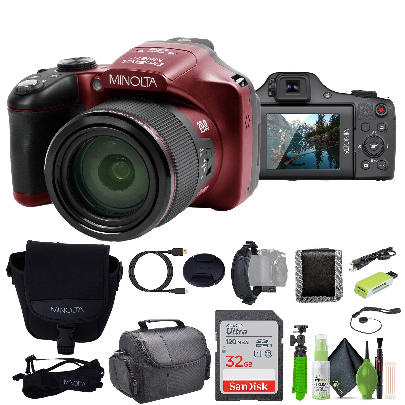 Minolta ProShot MN67Z-P 20 MP Bridge Digital Camera - Purple
