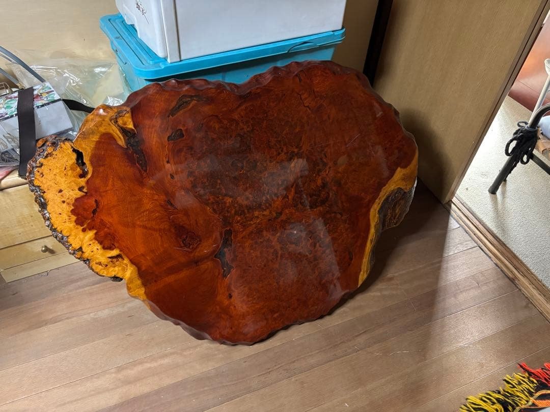 希少　花梨　 座卓 一枚板 高級テーブル　天然木製　光沢座卓　アンティーク 花梨 一枚板座卓 買取致しました。千葉県柏市のリサイクルショップ 愛